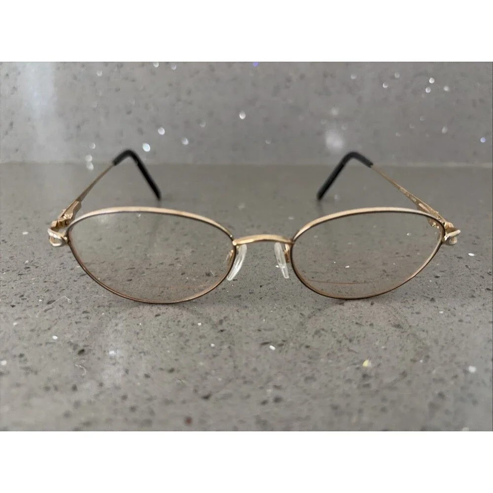 Aristar 6237 026 50-17-135 Gold Flex-Hinge Eyeglasses Frames ONLY round gold